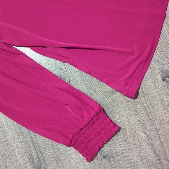 Susan Graver smock neck fuschia blouse - Picture 6 of 8